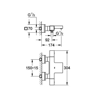 GROHE GROHTHERM Cube vaňová termostatická batéria 34497000