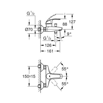 GROHE EUROSMART New 33300002 vaňová batéria bez príslušenstva