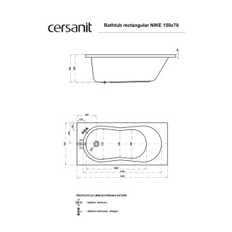 Cersanit Vaňa Nike 150x70 S301-246