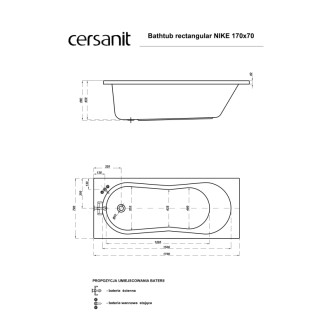 Cersanit Vaňa Nike 170x70 S301-249