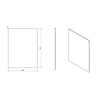 PLAIN zrkadlo 60x80cm, zaguľatené rohy, bez úchytu 1501-26