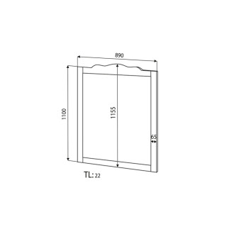 RETRO zrkadlo v drevenom ráme 890x1150mm, buk 1679