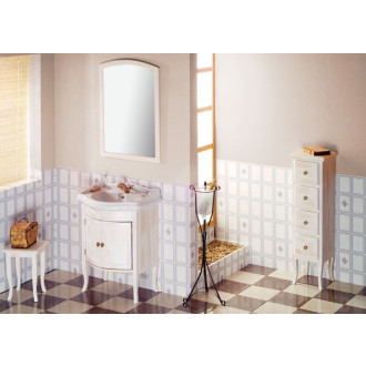 RETRO zrkadlo v drevenom ráme 650x910mm, starobiela 1685