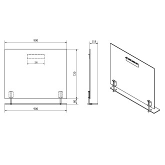 WEGA zrkadlo s policou 900x800mm 60092-9