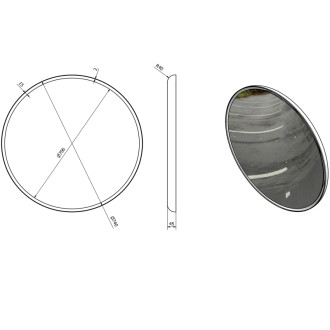FLOAT okrúhle zrkadlo s LED podsvietením ? 740mm, biela 22574