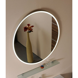 FLOAT okrúhle zrkadlo s LED podsvietením ? 740mm, biela 22574