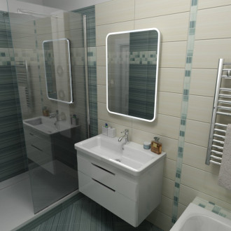 FLOAT zrkadlo s LED podsvietením 600x800mm, biela 22572