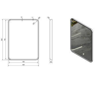 FLOAT zrkadlo s LED podsvietením 600x800mm, biela 22572