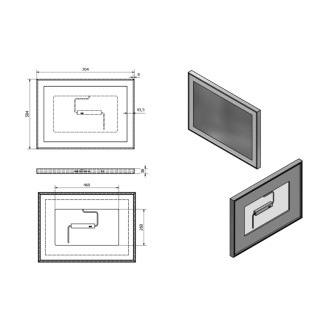 LUMINAR zrkadlo s LED osvetlením v ráme 700x500mm, chróm NL556
