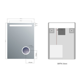 ASTRO zrkadlo s LED osvetlením 600x800mm, kozmetické zrkadlo MIRL2