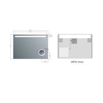 ASTRO zrkadlo s LED osvetlením 1000x700mm, kozmetické zrkadlo MIRL4