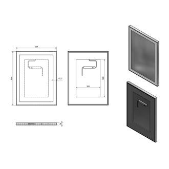 LUMINAR zrkadlo s LED osvetlením v ráme 600x800mm, chróm NL557