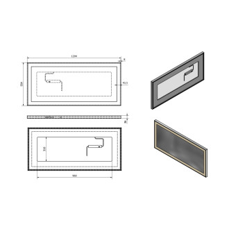LUMINAR zrkadlo s LED osvetlením v ráme 1200x550mm, chróm NL560