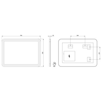 NYX zrkadlo s LED osvetlením 500x700mm NY050