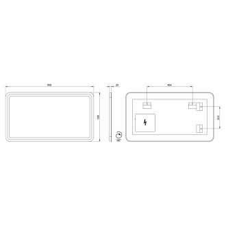 NYX zrkadlo s LED osvetlením 900x500mm NY090