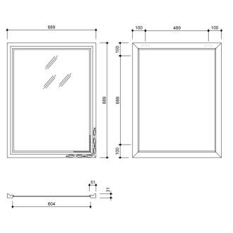 BOHEMIA zrkadlo v drevenom ráme 686x886mm, zlatá NL483