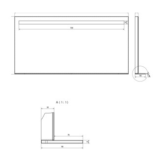 BRETO zrkadlo s LED osvetlením a policou 1200x608mm BT120