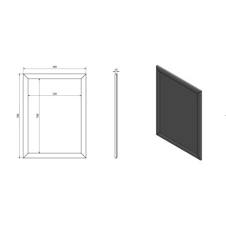 ESTA zrkadlo v drevenom ráme 580x780mm, strieborná s prúžkom NL395