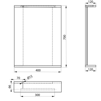 KORIN STRIP zrkadlo s LED osvetlením 40x70x12cm KO345S
