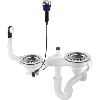 Deante SIPHON SPACE SAVER pre 1,5 a 2-drez granitový 3,5"", s výpustom click-clack ZXY_9973