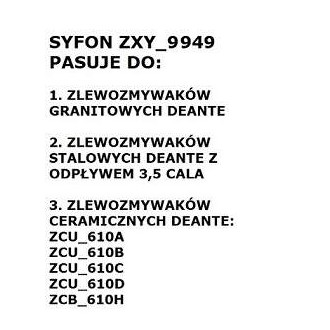Deante &quot;sifón pre jednodrez granitový, 3,5&quot;&quot;, bez výpustu click-clack&quot; ZXY_9949