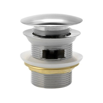 Vaňový výpust 1&quot;1/2, Click Clack, pre vane s inegrovaným prepadom, mosadz chróm