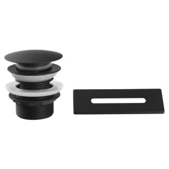SET krytka prepadu, vaňová výpusť 1"1/2, Click Clack, čierna mat
