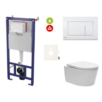Cenovo zvýhodnený závesný WC set SAT do ľahkých stien / predstenová montáž + WC SAT Brevis SIKOSSBR20KECO