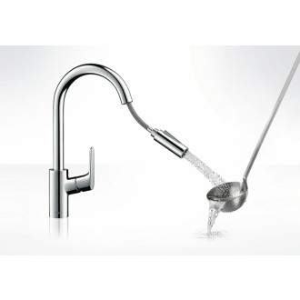 Drezová batéria Hansgrohe Focus M41 s vyťahovacou sprškou, 2 prúdy chróm 31815000