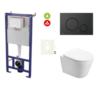 Cenovo zvýhodnený závesný WC set SAT do ľahkých stien / predstenová montáž + WC SAT Infinitio SIKOSSIN68KECO