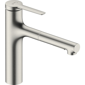 Drezová batéria Hansgrohe Zesis M33 s vyťahovacou sprškou, 2 prúdy nerez 74823800