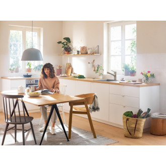 Drezová batéria Hansgrohe Zesis M33 s vyťahovacou sprškou, 2 prúdy nerez 74821800