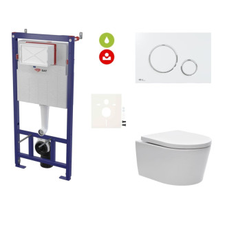 Cenovo zvýhodnený závesný WC set SAT do ľahkých stien / predstenová montáž + WC SAT Brevis SIKOSSBR70KECO