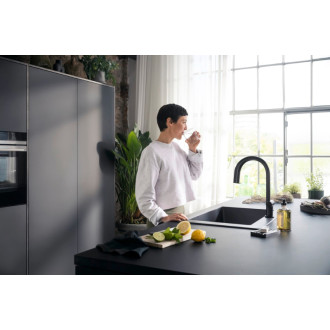 Drezová batéria Hansgrohe Aqittura bez výpuste matná čierna 76836670