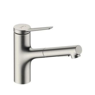 Drezová batéria Hansgrohe Zesis s vyťahovacou sprškou, 2 prúdy nerez 74800800