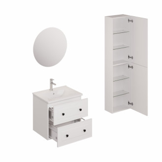 Kúpeľňová zostava s umývadlom vrátane umývadlovej batérie, vtoku a sifónu Naturel Forli biela KSETFORLI9