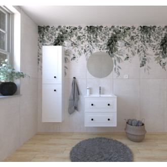 Kúpeľňová zostava s umývadlom vrátane umývadlovej batérie, vtoku a sifónu Naturel Forli biela KSETFORLI9