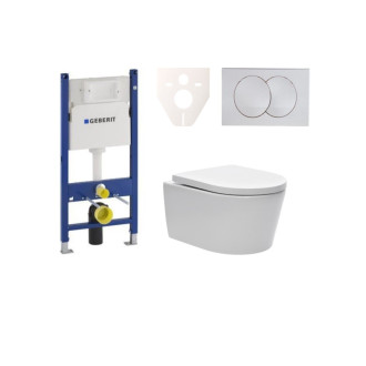 Cenovo zvýhodnený závesný WC set Geberit do ľahkých stien / predstenová montáž + WC SAT Brevis SIKOGES7W7