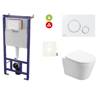 Cenovo zvýhodnený závesný WC set SAT do ľahkých stien / predstenová montáž + WC SAT Infinitio SIKOSSIN70KECO