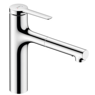 Drezová batéria Hansgrohe Zesis s vyťahovacou sprškou, 2 prúdy chróm 74801000