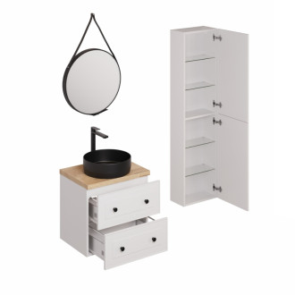 Kúpeľňová zostava s umývadlom vrátane umývadlovej batérie, vtoku a sifónu Naturel Forli biela KSETFORLI7