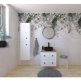 Kúpeľňová zostava s umývadlom vrátane umývadlovej batérie, vtoku a sifónu Naturel Forli biela KSETFORLI7