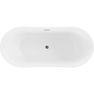 Mexen Montana voľne stojaca vaňa 150 x 75 cm, biela, zlatý prepad - 52011507500-50