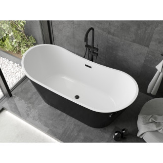 Mexen Montana voľne stojaca vaňa 170 x 80 cm, biela/čierna, čierny prepad - 52011708075-70