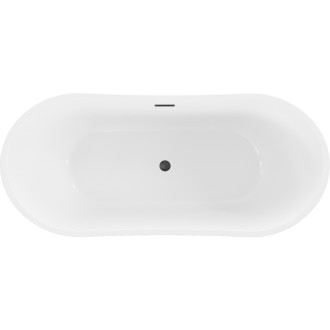 Mexen Montana voľne stojaca vaňa 170 x 80 cm, biela/čierna, čierny prepad - 52011708075-70