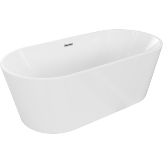 Mexen Luna voľne stojaca vaňa 150 x 75 cm, biela, prepad chróm - 52031507500-01