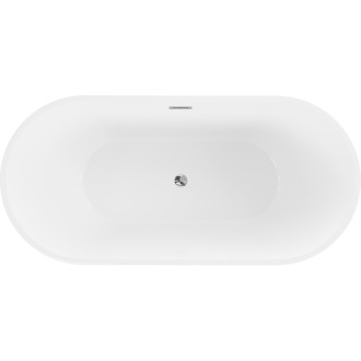 Mexen Luna voľne stojaca vaňa 150 x 75 cm, biela/čierna, prepad chróm - 52031507575-01