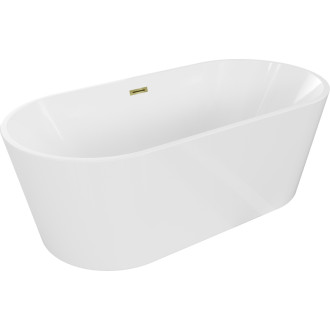 Mexen Luna voľne stojaca vaňa 170 x 80 cm, biela, zlatý prepad - 52031708000-50