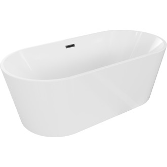 Mexen Luna voľne stojaca vaňa 170 x 80 cm, biela, čierny prepad - 52031708000-70