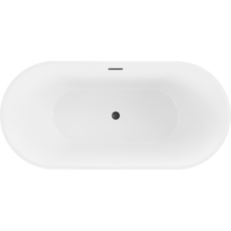 Mexen Luna voľne stojaca vaňa 170 x 80 cm, biela, čierny prepad - 52031708000-70